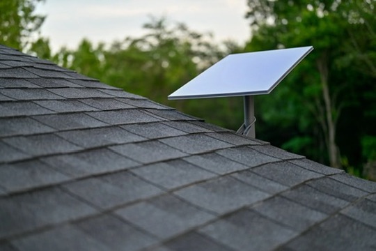 Starlink dish installed on a rooftop in Zambia